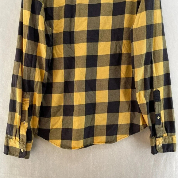 Abercrombie & Fitch Button-Down Shirt Men's Sz XL Yellow Slim Fit Collared - Picture 7 of 13
